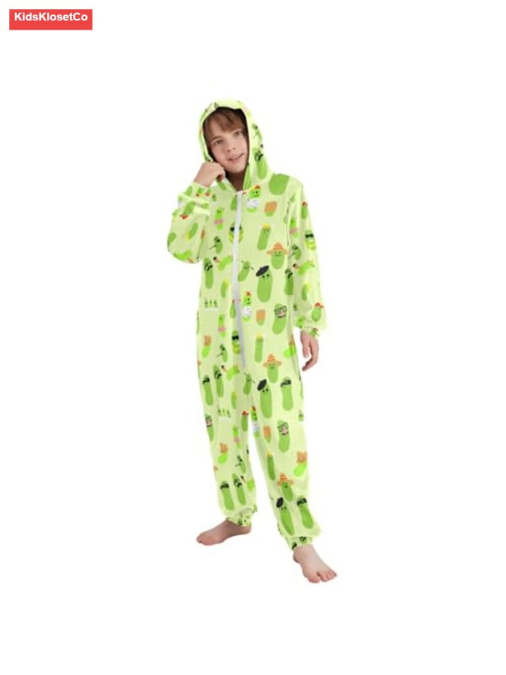 Unisex Hooded Onesie Pajamas Zip Jumpsuit Crystal Velvet